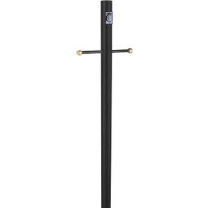 Design House Oakmont Outdoor Lamp Post, Integrated Outlet, Weather-Resistant, Powder-Coated Steel, 15.5-in. Plastic Cross-Arm, Easy Installation, Black, 3 in. Diameter x 80 in. H, 579714, Lamp Post with Outlet
