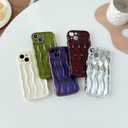 Caseative for iPhone 14 Pro Max Case,Water Ripple Pattern Curly Wave Frame Soft Phone Case (Wine Red)