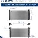 Spectra Premium CU2423 Radiator With TOC, Without EOC - 34-1/16" Core Compatible With Chevrolet Silverado, GMC and Cadillac