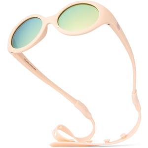 Polarized Baby Sunglasses With Strap - Unbreakable Flexible Infant For Toddlers Newborns 0-24 Months - Oval Sunglasses (Peach)