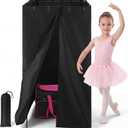 360 Privacy Curtain Changing Room System for 28" Dance Bag with Rack, Detachable Portable Backstage Privacy Dancer Changing Room Curtain for Training Competition Outdoor Camping (No Bag)