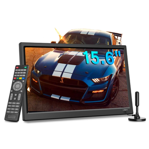 Feihe 15.6 inch Small Kitchen TV with ATSC Tuner/HDMI/USB/AV, Built-in TV Steel Stand and Remote Control for Bedroom,RV,Camping,Outdoor or Office