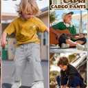 3 Pack Boys Capri Pants Drawstring Elastic Waisted Teens Cargo Joggers Pull on Casual Sweatpants with Pockets