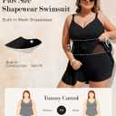 Hanna Nikole Women Plus Size One Piece Swim Dress Tummy Control Swimsuits Twist Front Bathing Suit Body Shaping Swimwear (Black, L)