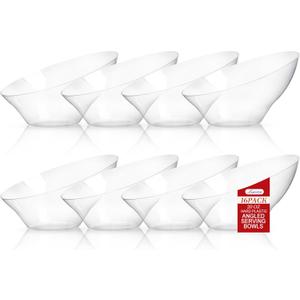 Liacere 16 Pack Clear Plastic Serving Bowls - 20 OZ Clear Disposable Bowls Candy Bowl - Candy Bowl for office Chip,Salad & Fruit - Ideal for Party & Wedding & Halloween 
