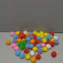 DF DUALFERV 60 Pcs Cat Pom Pom Balls, Interactive Pom Pom Cat Toys, Sparkle Balls for Cats, Extra Large Fuzzy Cat Balls for Exercise and Entertainment, Multicolor, 1.5 Inch, colour mixture