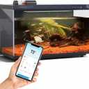 Wonderfactory Smart Aquarium 5 Gallon Glass Fish Tank, Self Cleaning System Efficiency Filter 7 Color LED Lights Automatic Feeder Temperature Display Monitor HD UHA Glass, Smart Control with Apps