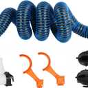 10FT RV Sewer Hose, 24 Mil Heavy Duty TPE Material for Abrasion Resistance and Crush Protection, Camper Sewer Hose Kit with Pre-Attached Bayonet Fittings, 4-in-1 Adapter Elbow and Wrench (Blue)