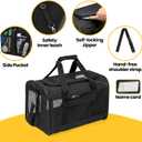 Conlun Dog Carrier Soft Sided, Large Cat Carrier with Inner Safety Leash, Pet Transport Carrier for Large Cats and Medium Dogs up to 20 Lbs, Collapsible Travel Puppy Carrier Bag -Black L