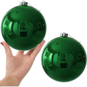 Emerald Green 6.0" Extra Large Christmas Balls - Christmas Tree Decorations Hanging Ornaments Shatterproof Shiny Balls for Birthday Holiday Wedding Decorations Set of 2pcs
