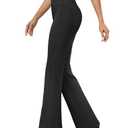 DLOODA Womens Bootcut Dress Pants Business Casual Work Pants with Pockets High Waist Stretchy Trousers Pull On Office Slacks Black XXL