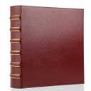 LETVPVOW Vintage Hardback 3 Ring Binder 2 Inch, Professional Leather Binder 3 Ring, Three Ring Binders Fits 8.5" x 11", D Ring Binders for Photo Album, Home, School and Office Supplies- Dark Red