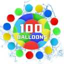 100PCS Reusable Water Balloons, Soaker Water Balls Kids Outdoor Toys for Pool Water Toys 5 Colors, Rightness Beach Ball for 3+ Years Children and Young Boys and Girls