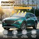 Thickened Windshield Sun Shade for Mazda CX-5 2017-2026 | Accordion Front Window Sunshade Aluminum Reflective UV Protection Shield, Foldable Sun Visor with Storage Bag Car Accessories