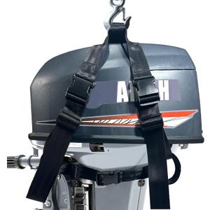 Outboard Motor Hoist Harness, for 2 HP to 30 HP Outboard Engine, High Strength Lift Straps, Universal Outboard Motor Tote Suitable for Most Outboard Engine Models