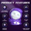 Death Run Night Light with Pullback Car Function, and Tri-Color Dimming; Includes DIY Stickers for Customization,Gift for Kids,Boy,Girl,Child (Purple)