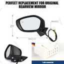 Driver Side Mirror Assembly Compatible with Honda Civic 2022-2025 Heated with Blind Spot Monitor, Power Adjustable Glass Replace 76258T20A21 HO1320351 (7Pin Left)