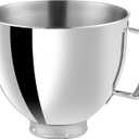 5 QT Stainless Steel Mixer Bowl Compatible With KITCHENAID TILT-HEAD STAND MIXERS 4.5-Quart (4.3 L) And 5-Quart (4.7 L) (Stainless Steel Polished)