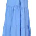 Women's Casual Halter Tiered Vacation Maxi Dress with Pockets, M