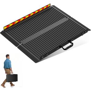 Portable Wheelchair Ramp, Seamless,Non-Slip Reinforced,Metal Folding Handicap Ramp,Load Capacity 800 lbs,for thresholds Ramps, Steps, Vehicles, Doorways,Carts (3FT(Using Height 4-12''))