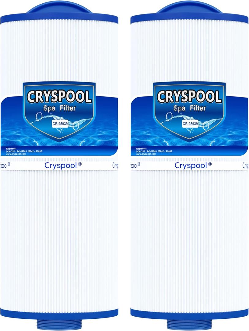 Cryspool® 05039 Filter Compatible with Marquis 35, Marquis Spa 20042, 20092, 3700240, PPM35SCF2M, 5CH352, FC0196, 35 Sq. Ft Spa Filter Cartridge, 2 Pack