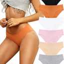 ALL OF SHE Womens Underwear Cotton Hipster Panties Breathable Sexy Cheeky Stretch Soft Ladies Bikini Underwear 6 Pack S
