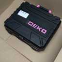 DEKOPRO Drill Set, Home Tool Set with 8V Pink Cordless Drill, Hand Tool Kit for Women, 126 pcs