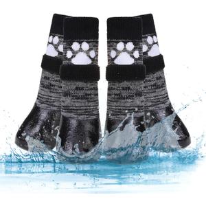 KOOLTAIL Non Slip Dog Socks to Prevent Licking Paws for Hardwood Floors, Dog Boots Shoes for Hot/Cold Pavement with Grippers Traction Control, Waterproof Paw Protector for Small Medium Large, M