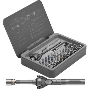 BoxedHome 40 in 1 Magnetic Ratchet Screwdriver Set, Multi Bit Screwdriver Kit with 180 Adjustable Handle, S2 Bits and CR-V Socket Sets, Portable Tools for Computer, Electronics, Bike and Home Repair
