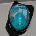 QingSong Full Face Snorkel Mask for Adults, Snorkeling Gear with Camera Mount, 180 Degree Panoramic View Snorkel Set Anti-Fog Anti-Leak (Large-X-Large, 2 Pack - Black+Black Green)