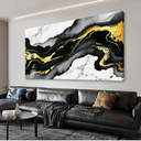 Black And Gold Abstract Wall Art Small Size Home Wall Decoration Modern Minimalist Abstract Wall Decor Canvas Art Wall Decor Marble Texture Painting Pictures For Bedroom Office Artwork 20"X40"