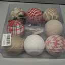 12PCS Rustic Christmas Ornaments Set, 8 Burlap Balls & 4 Paper Honeycomb Ornaments, 3.15" Farmhouse Vintage Holiday Tree Decorations