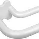 White Blackout Double Curtain Rods for Windows, USFOOK Adjustable Decorative Drapery Rod 32 to 58, 3/4 Inch Window Treatment Rod, Extendable Curtain Poles for Living Room