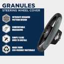 Road Comforts Car Steering Wheel Cover - Microfiber Leather Steering Wheel Wrap Sports 14.5-15 Inch Steering Wheel Cover Non-Slip for Men Women Grey Color