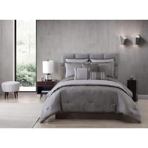 Riverbrook Home 100% Polyester Comforter Set, Queen, Gilmore - Gray, 10 Piece Set