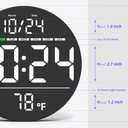 Digital Wall Clock with Large LED Display, Date, Temperature, Auto-Brightness | Small [PLUG-IN] Clock | Modern Electric Wall Clock for Bedroom, Classroom, Living Room, Home, Office, Farmhouse White