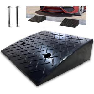 5.5" Rubber Curb Ramps for Driveway, 40000 lbs Heavy Duty Rubber Lawn Mower Ramp for Senior Pet, Scooter, Skateboard, Motorcycle, Bicycle, Low Profile Car, Black,1 PCS (5" Wheel Riser)