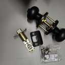 VILLCASE Keyed Entry Door Knob with Lock and Keys Quiet Functionality Modern Black Design Durable Security Lock for Exterior Front Bedroom and Bathroom Doors (16.10X6.40X6.40CM)