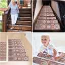 Non-Slip Carpet Stair Treads for Wooden Steps Indoor Set of 15 Pack 8" X 30" Peel and Stick Reusable Staircase Stair Runners Rugs, Soft Safety for Dogs, Kids & Elders, Stairway Grip, Red