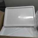Blushtier 2 Pack Food Storage Container Lid with Stackable Design, 26 x 18 Inches for Catering, Buffets, Bar, Restaurants, Polyethylene (Pe), White