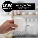 Lamosi 1000 Count 12 oz Paper Coffee Cups Bulk, Disposable Paper Cups for Hot or Cold Drinks, 12 Ounce White Beverages Water Cups for Party, Picnic, Travel, Events, 12 OZ-1000 Pack