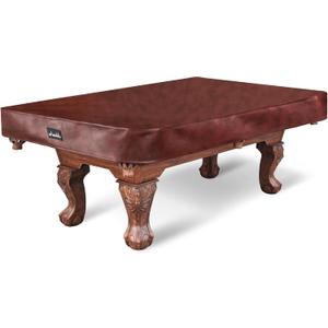 Pool Table Cover, Heavy Duty Leatherette Billiard Pool Table Covers Hard Top, Waterproof & Tearproof Cover for Pool Table 7/8/9 Feet Fitted (Brown/Matte, 7FT-92"LX 52"WX 7"H)