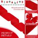 Syhood 2.5 Inch, 150 Yard Christmas Scarlet Velvet Ribbon with Gold Edge, Wired Ribbon Waterproof Velvet Decoration Wrapping for Xmas Tree Wreath Bows Floral DIY Craft Ornaments