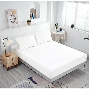 NHNHN Fitted Sheet-Deep Pockets-Soft Microfiber-Easy Care-Shrinkage and Fade Resistant-Fitted Sheets Queen Size for Girl Woman Teens Kids-Only 1 Fitted Sheet (Queen, Off White)