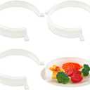 Landical 3 Pcs Clip On Plate Guard for Eating Spill Proof Food Guard for Plates Self Feeding Dining Assistive for Elderly Disabled Handicapped Adults Scooping Food, Fits Most 9" to 12" Plates (Translucent)