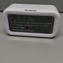 Peakeep Night Light Digital Alarm Clock Battery Operated with Indoor Temperature, Desk Small Clock (White)