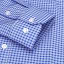 Men's Dress Shirts Solid Wrinkle-Free Long Sleeve Button Down Shirt Regular Fit Formal Shirts (Blue, XXXL)