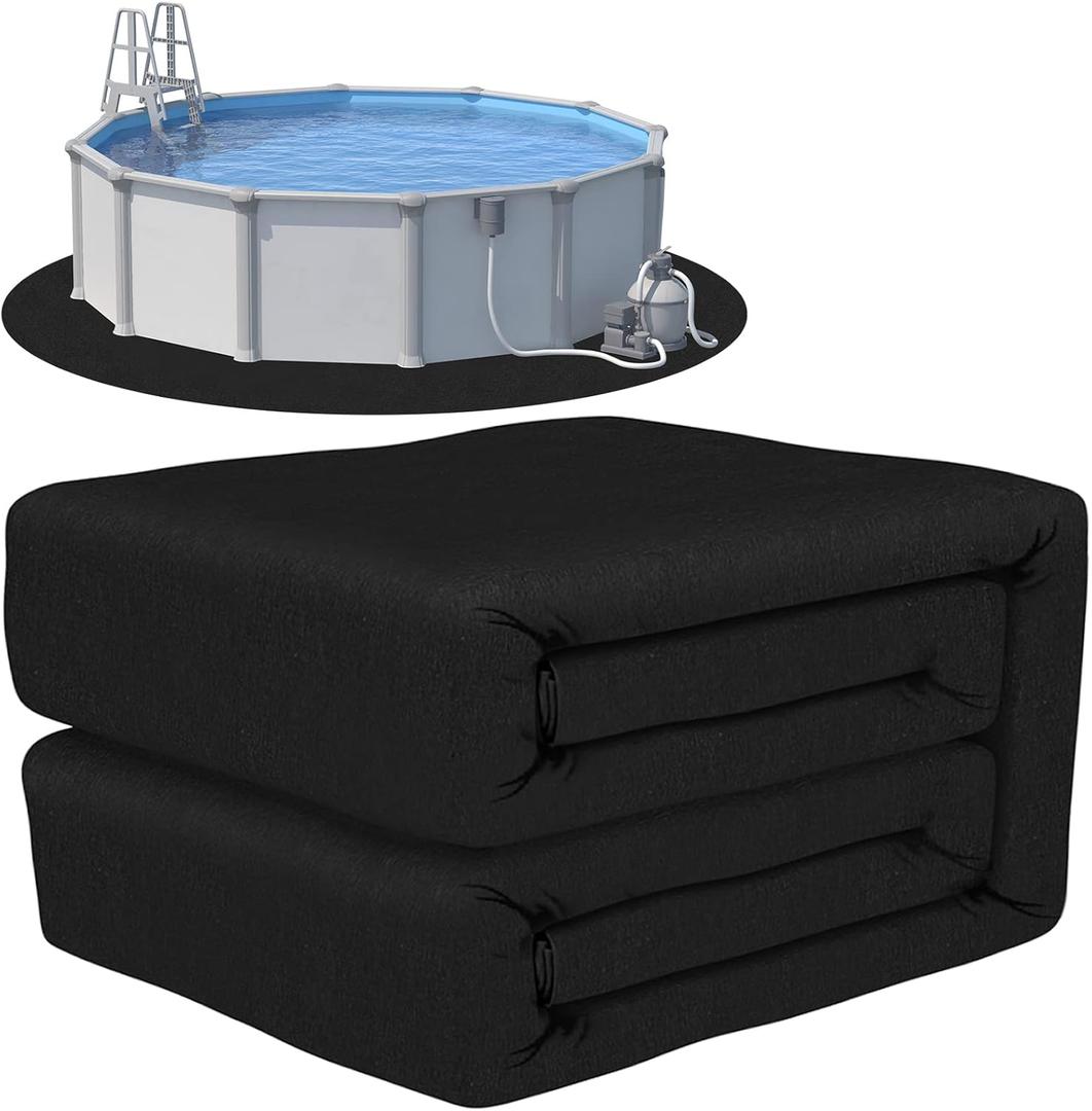 Thicker Upgraded Pool Liner Pad  Pre-Cut for 18' Round Above Ground Pool  Premium Felt Fabric  Protects Liner from Punctures and Leaks  Easy to Install and Trim Black