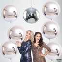 KatchOn, Large Metallic Silver Balloons - Pack of 6 | 4D Silver Round Foil Balloons for Birthday Decorations | Shiny Foil Balloon for Engagement, Bridal Shower, Graduation Decorations 2026, Ramadan