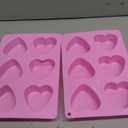 HKNMTT Heart Silicone Molds Valentine's Day for Baking Cake Chocolate Cocoa Bomb, Love Shaped Jello Chocoflan Oreo Moulds, 6 Cavity 2 Pack Soap Craft Oven Safe DIY Handmade Gift Pan,  2.7" Heart 2PCS